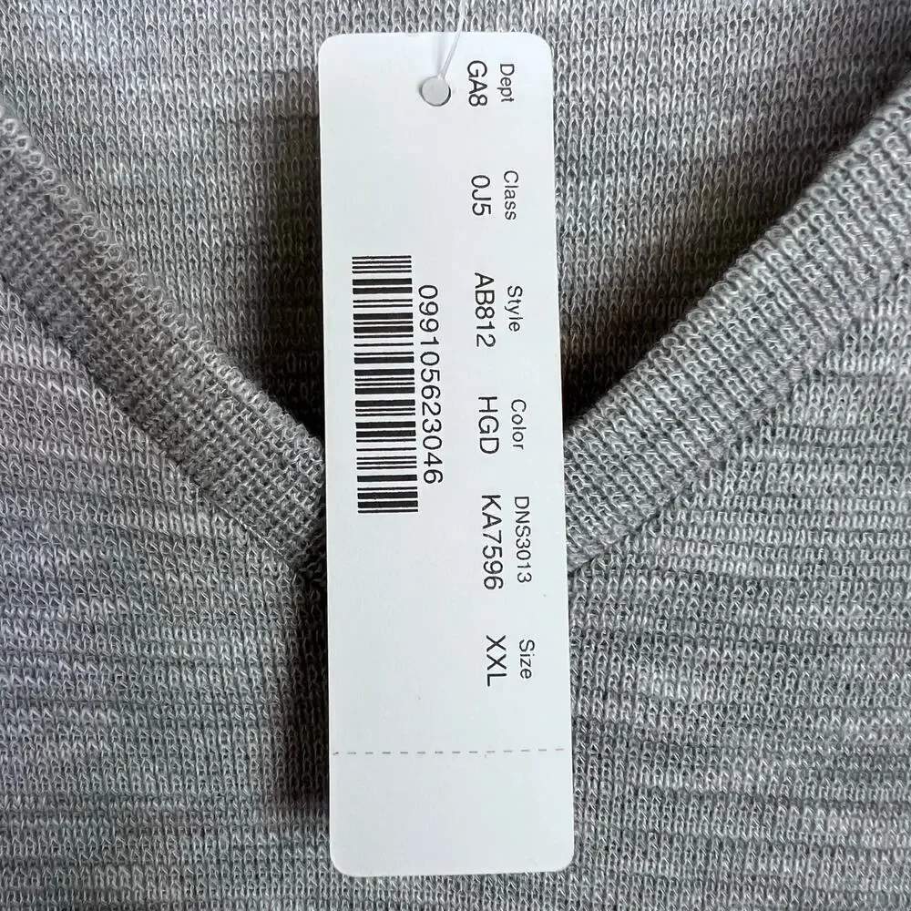 J.Crew Vintage Fleece V-neck Pullover Knit Sweater in Heather Gray Women's XXL